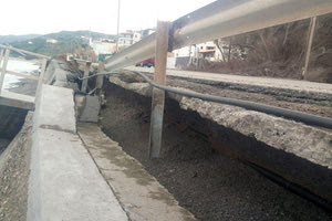 Η κατάρευση στον δρόμο της Σητείας