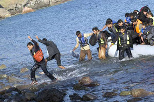 πρόσφυγες στη Λέσβο