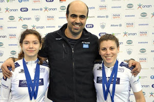 Καλατζή- Μηλάκη με τον προπονητή τους