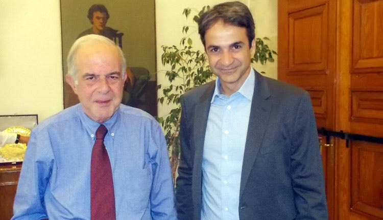 Ο κ. Μητσοτάκης με τον δήμαρχο κ. Λαμπρινό