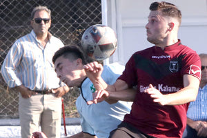 Ο Καστελλιανάκης  από το ματς της πρωτοπόρου Μινωικής με τον Κεραυνό.