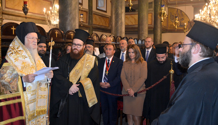 ομιλία τῆς Α.Θ. Παναγιότητος τοῦ Οἰκουμενικοῦ Πατριάρχου κ.κ. Βαρθολομαίου κατά τήν εἰς Μέγαν Ἀρχιδιάκονον χειροθεσίαν τοῦ Θεοδώρου Μεϊμάρη