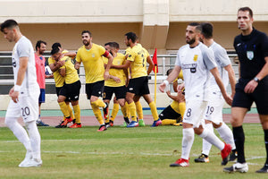 οι παίκτες του Εργοτέλη με τον Άρη