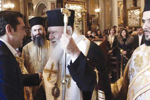 Με τον Αρχιεπίσκοπο Αθηνών και πάσης Ελλάδος Ιερώνυμο έστειλε ο πρωθυπουργός Αλέξης Τσίπρας
