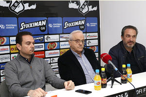 Αλετράς, Καζανάκης και Βατσινάς στη χθεσινή συνέντευξη Τύπου του ΟΦΗ
