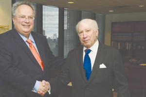 ο ειδικός διαμεσολαβητής του Οργανισμού Ηνωμένων Εθνών Μάθιου Νίμιτς, μετά τη λήξη της τριμερής συνάντησης για το ζήτημα της ονομασίας της Πρώην Γιουκοσλαβικής Δημοκρατίας της Μακεδονίας