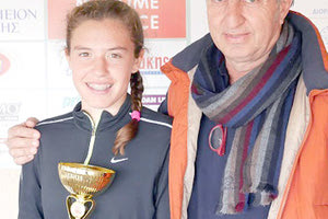 Η Ελένη Κωστάκη με τον πρόεδρο του “Ηράκλειο” κ. Δελάκη