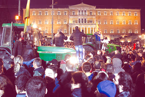 κινητοποίηση των αγροτών έξω από το Συνταγμα