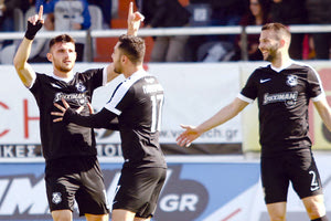 Ο Μάνος πανηγυρίζει το γκολ που έδωσε την νίκη στον ΟΦΗ