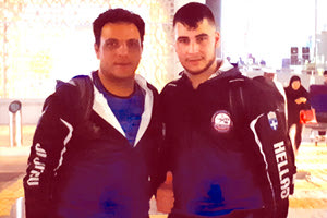 Ο Καρουζάκης με τον προπονητή του κ. Ζαϊμάκη