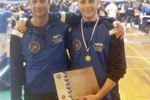 Ο Μιχελάκης με τον προπονητή του κ. Δεσκουλίδη