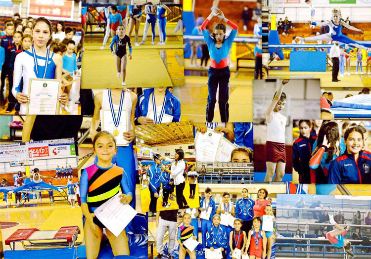 θλήτριες του Συλλόγου «Ν. Καζαντζάκης»  που διακρίθηκαν στο Παγκρήτιο Πρωτάθλημα Τραμπολίνο 