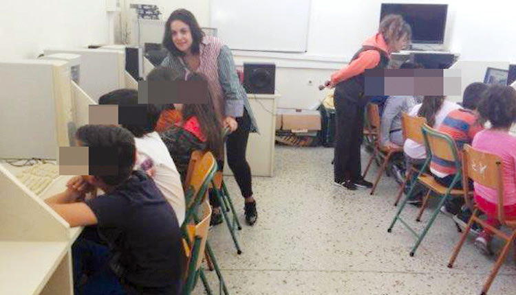 Οι μικροί μαθητές την ώρα της δημιουργίας