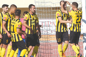 Οι παίκτες του Εργοτέλη πανηγυρίζουν