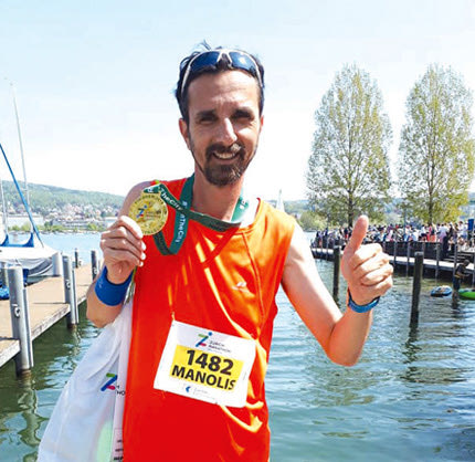 Την πρώτη του διεθνή συμμετοχή κατέγραψε ο μαραθωνοδρόμος πλέον Μανώλης Δημητριάδης, τρέχοντας στον 7ο Μαραθώνιο της Ζυρίχης.