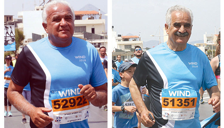 Ο αντιπεριφερειάρχης Ηρακλείου Ευριπίδης Κουκιαδάκης και ο πρόεδρος του ΔΟΠΑΦΜΑΗ Γιώργος Βουρεξάκης ήταν μεταξύ των δρομέων στο χθεσινό Run Greece Ηράκλειο.