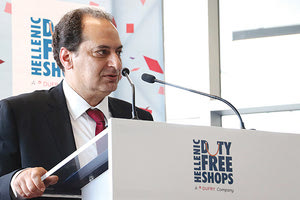 O υπουργος Υποδομών Χρήστος Σπίρτζης από το Ηράκλειο, στο πλαίσιο της τελετής εγκαινίων της νέας πτέρυγας αεροδρομίου «Νίκος Καζαντάκης.