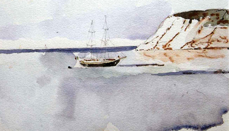 Ρέντζο Μπιαζό, Σπιναλόγκα (1941-1942), υδατογραφία. Βενετία, Fondazione ‘Giorgio Cini’, Συλλογή Renzo Biasion