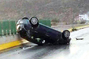 Το πρώτο τροχαίο της ημέρας στο Κακό Όρος είχε και ανατροπή