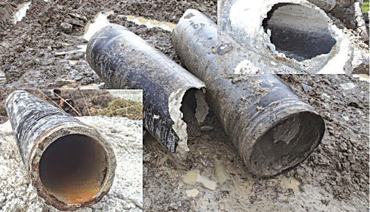  τα κατεστραμμένα δίκτυα ύδρευσης 