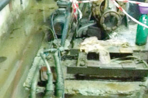 Το μηχανοστάσιο του κολυμβητηρίου που πλημμύρισε. 