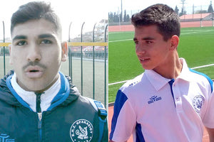 ο Τίτος Κουτεντάκης του ΟΦΗ 94 και ο Νίκος Ψιμόπουλος του Εργοτέλη στην Εθνική ομάδα Παίδων u-15.