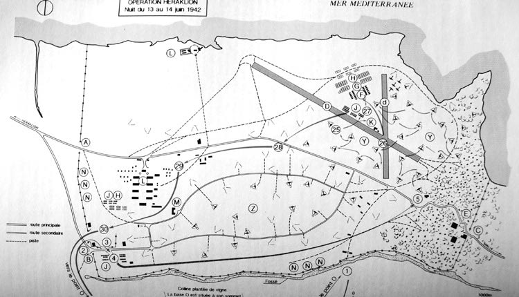 Το σχεδιάγραμμα της πορείας των σαμποτέρ του αεροδρομίου Ηρακλείου