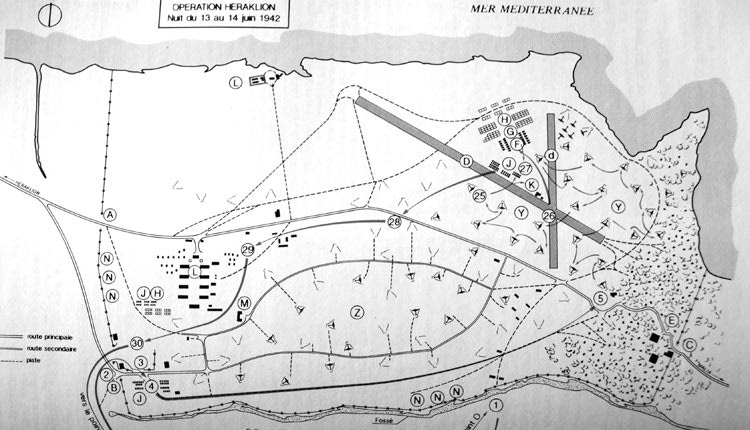 Το σχεδιάγραμμα της πορείας των σαμποτέρ του αεροδρομίου Ηρακλείου