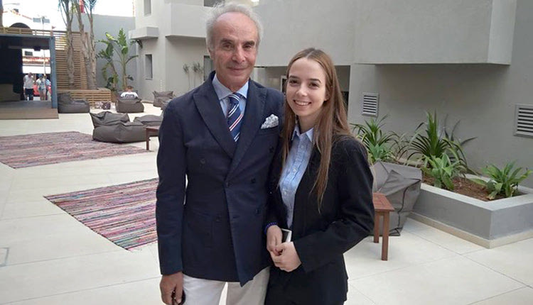 Ο Νικηφόρος Λαμπρινός με την κόρη του Φωτεινή