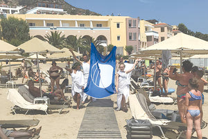 Γαλάζια σημαία στο Fodele Beach & Water Park Holiday Resort στο Φόδελε.