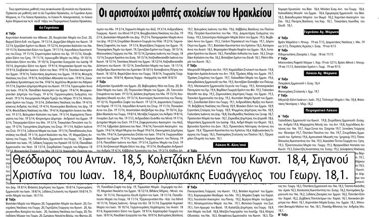 Το όνομά της ήταν ανάμεσα στους αριστούχους που δημοσίευσε χθες η «Π»