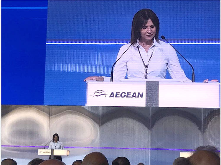 Η διευθύντρια επικοινωνίας της Aegean κα Σταυρούλα Σαλούτση 