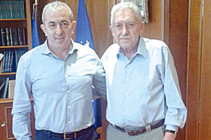 συνάντηση που πραγματοποίησε ο  βουλευτής Ηρακλείου ΣΥΡΙΖΑ Σωκράτης Βαρδάκης με τον αναπληρωτή υπουργό Εθνικής Άμυνας κ. Φώτη Κουβέλη