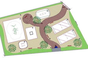 εργασίες διαμόρφωσης μιας παιδικής χαράς στον οικισμό Αρκαλοχωρίου