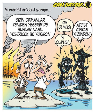 Ακόμα και οι Τούρκοι σχολίασαν τις δηλώσεις του μητροπολίτη Αμβρόσιου, ο οποίος σε ανάρτηση στο προσωπικό του blog απέδωσε τις φονικές πυρκαγιές στην... αθεΐα του πρωθυπουργού.