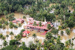 Σε 357 ανήλθε ο αριθμός των νεκρών από τις μεγαλύτερες πλημμύρες που έχουν πλήξει εδώ και έναν αιώνα το κρατίδιο Κεράλα στην Ινδία