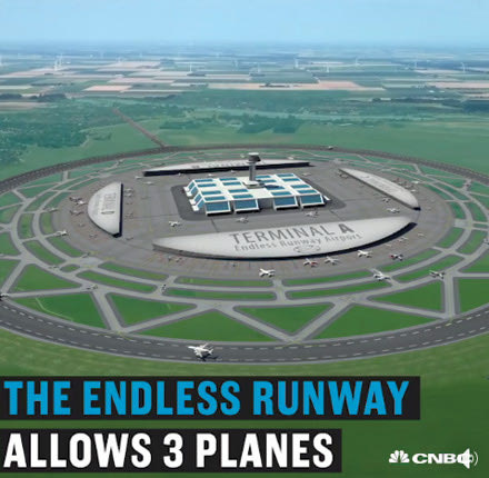 Η λύση είναι να κάνουμε ένα κυκλικό αεροδρόμιο, όπως αυτό που παρουσίασαν πρόσφατα οι Αμερικάνοι».