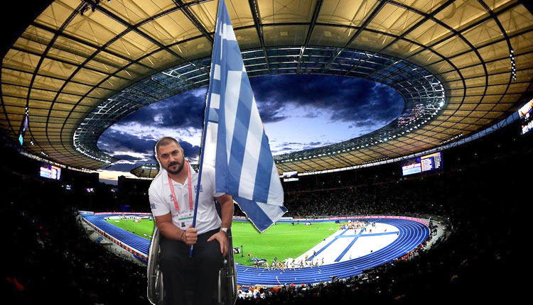 ΔΕΥΤΕΡΟΣ ο Μανώλης Στεφανουδάκης, στο αγώνισμα του ακοντισμού F54 που πραγματοποιήθηκε χθες το πρωί, στο Ολυμπιακό Στάδιο του Βερολίνου.