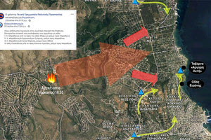 Όταν η πυρκαγιά «κατέβηκε» από το Νέο Βουτζά και πέρασε τη λεωφόρο Μαραθώνος, η Ελληνική Αστυνομία προέβη σε εκτροπή της κυκλοφορίας των οχημάτων που κινούνταν επί της συγκεκριμένης λεωφόρου.