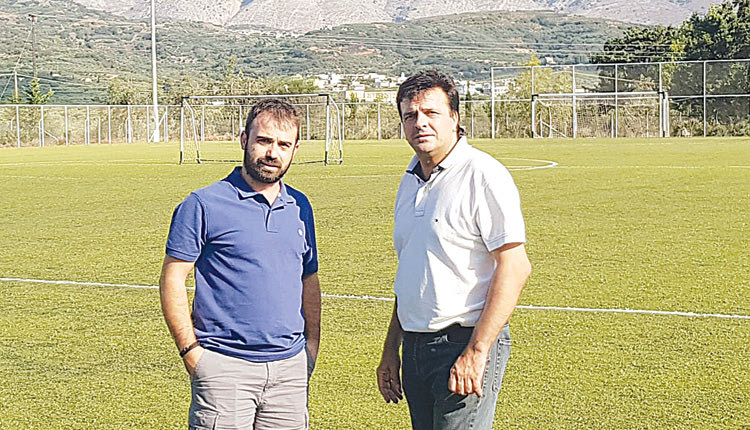 η αλλαγή χλοοτάπητα του γηπέδου Δωριέα