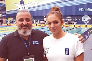 Η Σύλια Χιώτη με τον προπονητή της, Αγαπητό Μηναδάκη