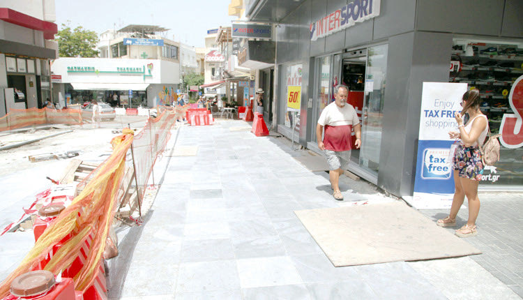 το έργο στην Ίδης - πλακόστρωση