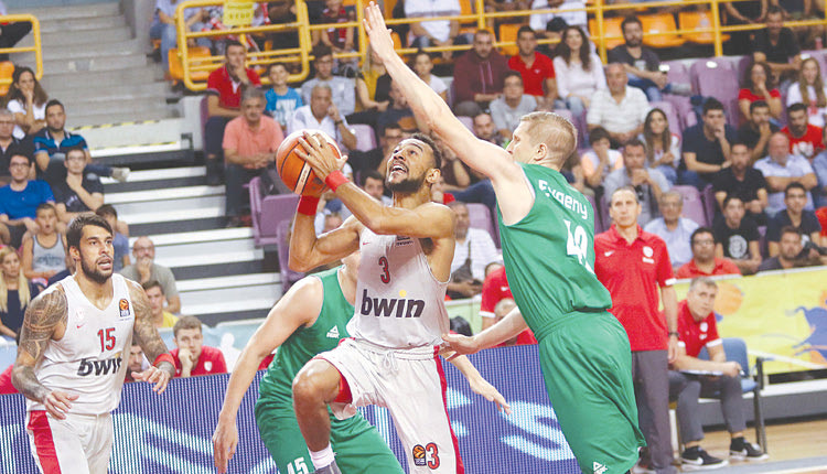 3ο ΔΙΕΘΝΕΣ ΤΟΥΡΝΟΥΑ ΜΠΑΣΚΕΤ: Ο Γκος του Ολυμπιακού σε μία προσπάθειά του στον τελικό.