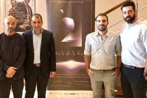 Ο παραγωγός, Νίκος Βερβαρίδης, ο αντιπεριφερειάρχης, Κώστας Φασουλάκης, ο σκηνοθέτης, Αλέξανδρος Σκούρας και ο σύμβουλος των εκδόσεων “Καζαντζάκη”, Νίκος Μαθιουδάκης.