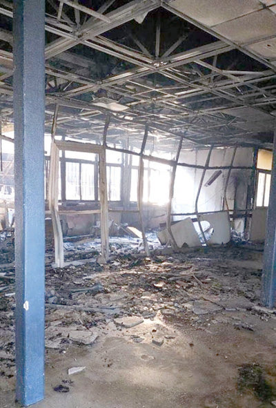  η καταστροφή των εγκαταστάσεων του Πανεπιστημίου σε όλη της την έκταση