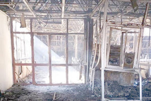 η καταστροφή των εγκαταστάσεων του Πανεπιστημίου σε όλη της την έκταση