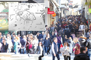 To σχέδιο για το ανοιχτού τύπου εμπορικό κέντρο (open mall)