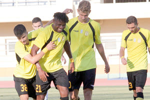 οι παίκτες του Εργοτέλη πανηγυρίζουν