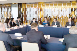 συνάντηση εργασίας που είχε ο Αλέξης Τσίπρας με στελέχη της Bank of America Merrill Lynch   και αμέσως μετά  με κλιμάκιο της Morgan Stanley