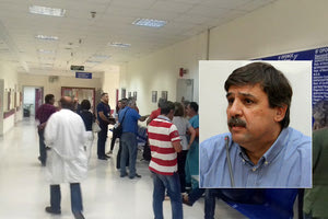 O υπουργός Υγείας, Ανδρέας Ξανθος και οι εργαζόμενοι στο Βενιζέλειο